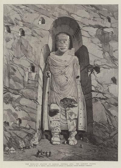 The Rock-Cut Statues of Bamian, Central Asia, the Largest Statue by William Crimea Simpson